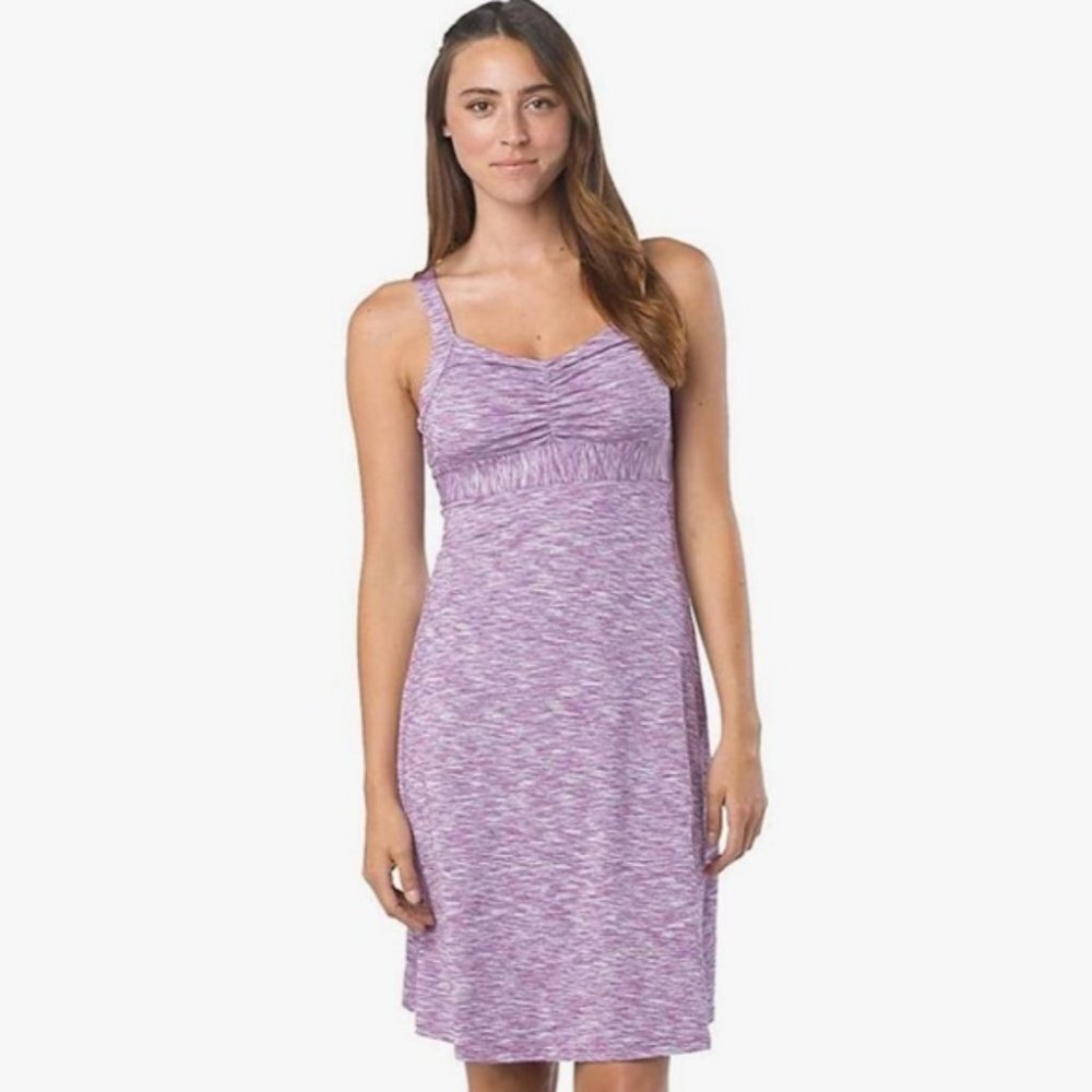Prana Amaya Space Dye Dress Boysenberry Eggplant Purple Size XS‎ Shelf Bra Boho